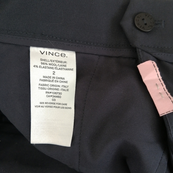 Vince Wool Tuxedo Stripe Slim Navy Trouser Pants 2 - Picture 11 of 16